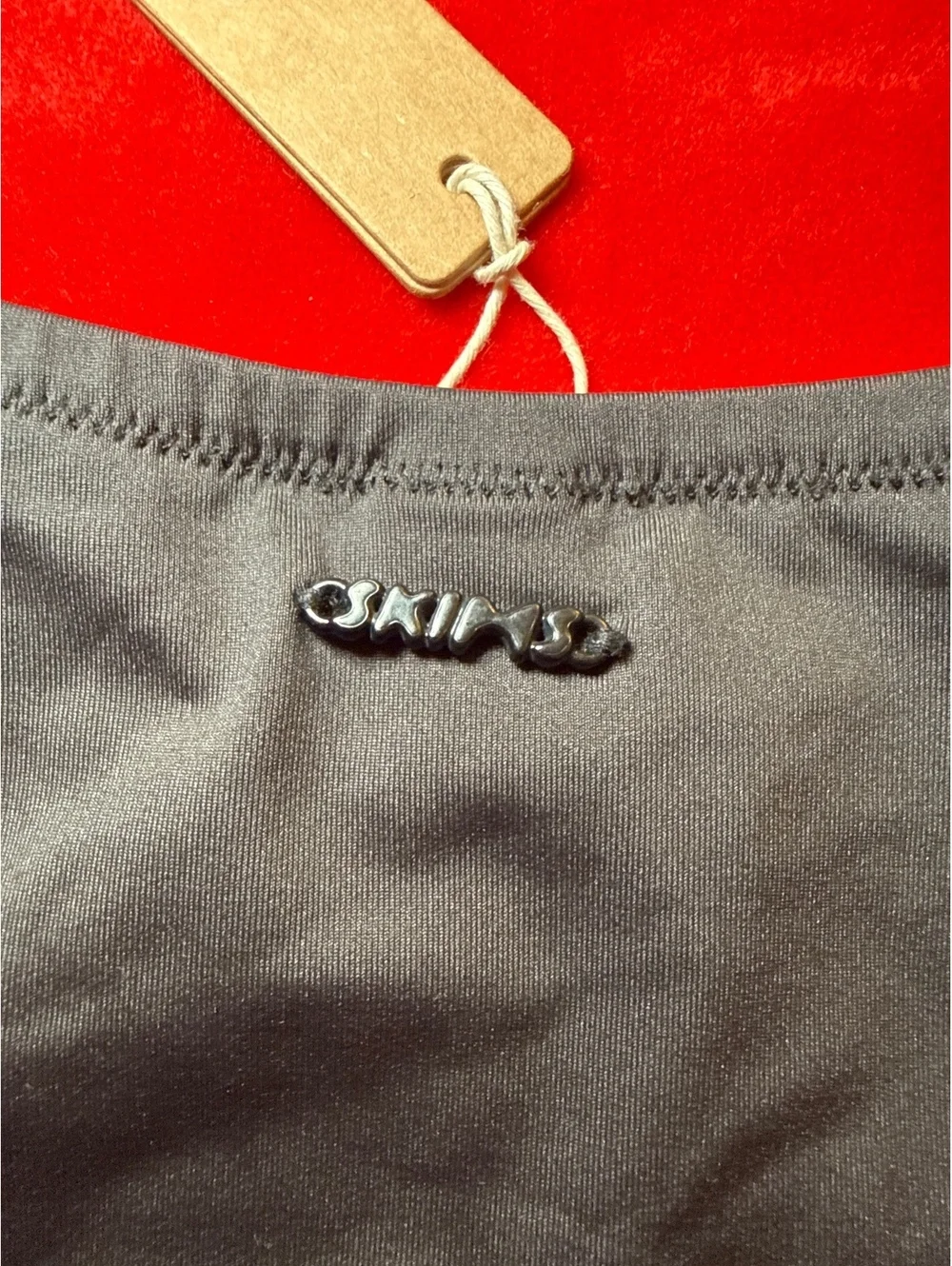 Skims Swim Cheeky Tanga Bikini Bottom Color ONYX Size Large
